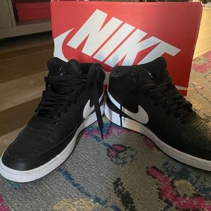 Nike high tops black and white size 7 women